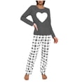 thumbnail image 3 of TaTaai Long Sleeved Printed Pajama Set, Women's Fashionable High Waist Loose Pants Suit, Soft Breathable Outfit, Spring Summer Casual Home Daily Wear, Hang Line Dry Gift, 3 of 5