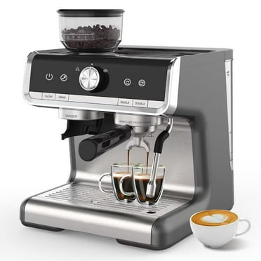 Espresso Coffee Machine with Grinder, 20 Bar Semi-Automatic Espresso Maker with Milk Frother Steamer Wand and PID Temperature Control, Commercial Espresso Machines