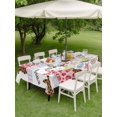 thumbnail image 5 of 54x80 Inch Outdoor Tablecloth with Umbrella Hole Zipper Rectangle Easter Rectangular Tablecloths Outside Waterproof Spring Leopard Prints Colorful Bunny Eggs Striped Patio Table Cover for Picnic, 5 of 8