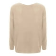 thumbnail image 5 of Women Casual Long Sleeve V Neck Pullover Sweaters Knit Loose Fit Beige Sweater Women Warm Fall Clothes for Women, 5 of 6