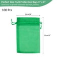thumbnail image 3 of Bolsas de Protección de Frutas Uxcell 100 Pack - Bolsas de Malla para Frutas de 4x6 Pulgadas con Cierre de Cordón Aplicables a Plantas (Verde Pasto), 3 of 7