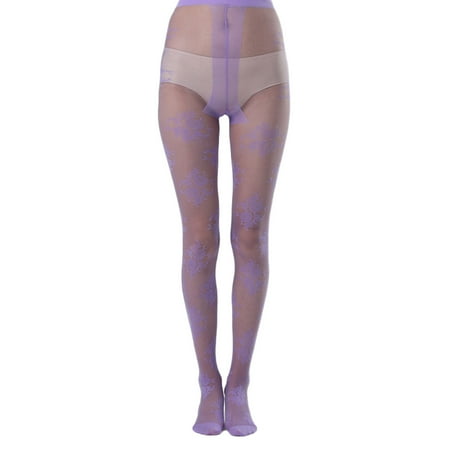 

One opening Women s Thin Perspective Pantyhose Rose Flower Jacquard Pattern High Waist Reflections Panty Hose
