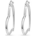 thumbnail image 4 of Forever New Sterling Silver Heart Hoop Earrings, 4 of 5