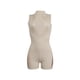 thumbnail image 3 of VISgogo Body corto sin mangas para mujer, color sólido acanalado en la parte delantera con media cremallera Slim Fit Jumpsuit Clubwear VISgogo  moda, 3 of 6