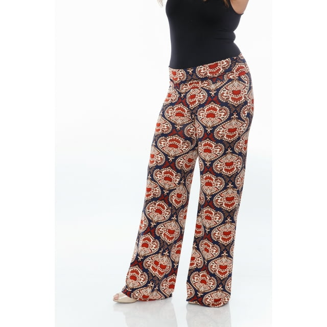 White Mark Women's Printed Palazzo Pants