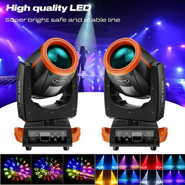 7R 230W Zoom Moving Head Beam Stage Spot Light 15 Gobos 14 Colors Disco Party Stage Lights 2 Pack