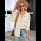 thumbnail image 4 of Blusas Informales de Larga Extragrandes con Botones y Cuello Halter para Mujer Albaricoque S, 4 of 10