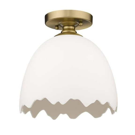 Wry Lighting Brinkley 1-light Semi-Flush Mount in Brushed Champagne Brass