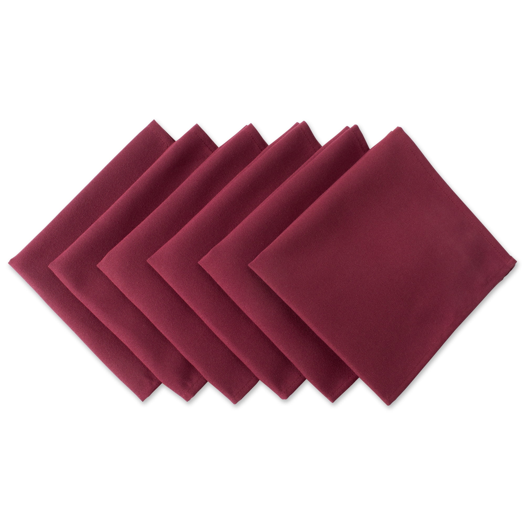 DII Wrinkle Resistant 20x20" Polyester Napkin, Pack of 6, Wine Red ...