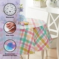 thumbnail image 3 of Newbridge Simone Easter Pastel Plaid 70 inch Round Vinyl Easter Flannel Backed Tablecloth, 3 of 8