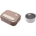 thumbnail image 1 of Stainless Steel Insulated Lunch Box, Hot Food Container, Split Design, Built-in Tableware and Soup Bowl, 316 Stainless Steel, Microwave Safe (brown), normal, aba111, 1 of 7