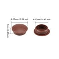 thumbnail image 3 of Uxcell 0.47'' Screw Cap Cover Locking Hole Plug Button Top Flush Type Plastic Brown 20pcs, 3 of 5