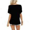 thumbnail image 4 of B91xZ T-Shirts pour Femmes, Coupe Ample, Manches Courtes, Basique Décontracté, Noir L, 4 of 4