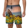 thumbnail image 2 of Balery Horse Sunflowers Mens Swim Trunks Swim Shorts for Men Quick Dry Inseam Beach Shorts with Compression Liner Pocket-Medium, 2 of 9