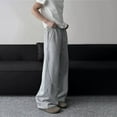 thumbnail image 6 of Men's Baggy Pants Wide Leg Drawstring Waist Loose Sweatpants with Pockets,Grey XL, 6 of 8