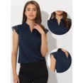 thumbnail image 2 of Blusa Básica Sin Mangas Con Cuello En V Para Oficina De Trabajo Para Mujer Azul Marino M, 2 of 5