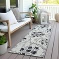 thumbnail image 6 of Addison Rugs Chantille Indoor/Outdoor Traditional Floral Black Washable Runner Rug, 2'3" x 7'6", 6 of 6