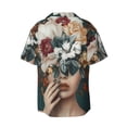 thumbnail image 5 of KLL Floral Head Dreamscape Print Men's Shirt Short Sleeve Button Down Summer Cuba Beach Shirts- 3X-Large, 5 of 5