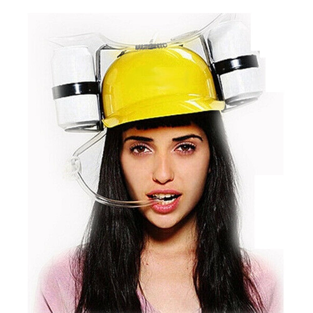 Beer Soda Drinks Guzzler Helmet Drinking Hat Straw Hat Birthday
