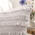 thumbnail image 3 of Juego de 2 fundas de almohada decorativas bohemias, fundas de cojín con patrón de Jacquard a rayas de lino para sofá, sala de estar y dormitorio, 3 of 6