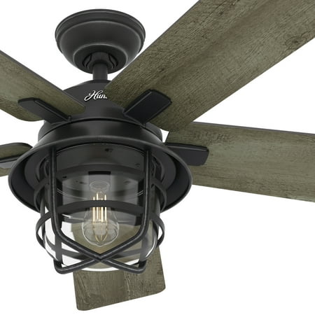 Hunter Fan 54 Weathered Zinc Outdoor Ceiling Fan With A Clear