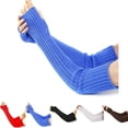 thumbnail image 2 of Arm Sleeves Solid Color Elastic Unisex Thumb Hole Arm Warmers Winter Arm Covers, 2 of 10