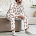 thumbnail image 7 of Honeii Red Fox Pattern Mens Pajamas Set,2pcs Men's Lounge Long Sleeve Sleep Shirt and Pajama Bottoms Sleepwear Set,Mens Pjs Sets-Large, 7 of 7