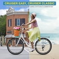 thumbnail image 3 of ABORON Lightweight Women Bike for Commuting with Basket & Combination Lock - 24/26 inch 7 Speed Beach Cruiser Bike for Women - Low Step Through City Bikes Commute Bicycle for Ladies, 3 of 9