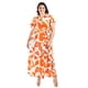thumbnail image 5 of Vestido largo estampado abstracto Roman Fashion /Tallas Extras, 4338 (Naranja) naranja 42, 5 of 6