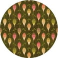 thumbnail image 1 of Ahgly Tapis Rond Lavable en Machine Intérieur Transitionnel Marron, 4 Pieds Rond, 1 of 7