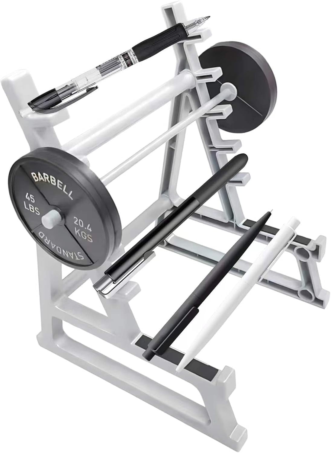 CHL-Barbell Rack Pen Holder, Pen Holder for Desk, Squat Rack Pen Holder Fitness Enthusiasts and Weightlifting Fans, Fun desk accessories