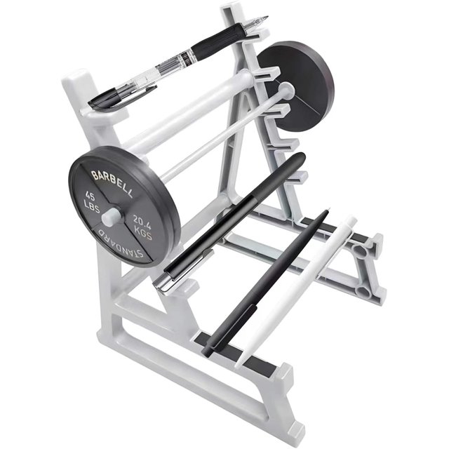 CHL-Barbell Rack Pen Holder, Pen Holder for Desk, Squat Rack Pen Holder Fitness Enthusiasts and Weightlifting Fans, Fun desk accessories