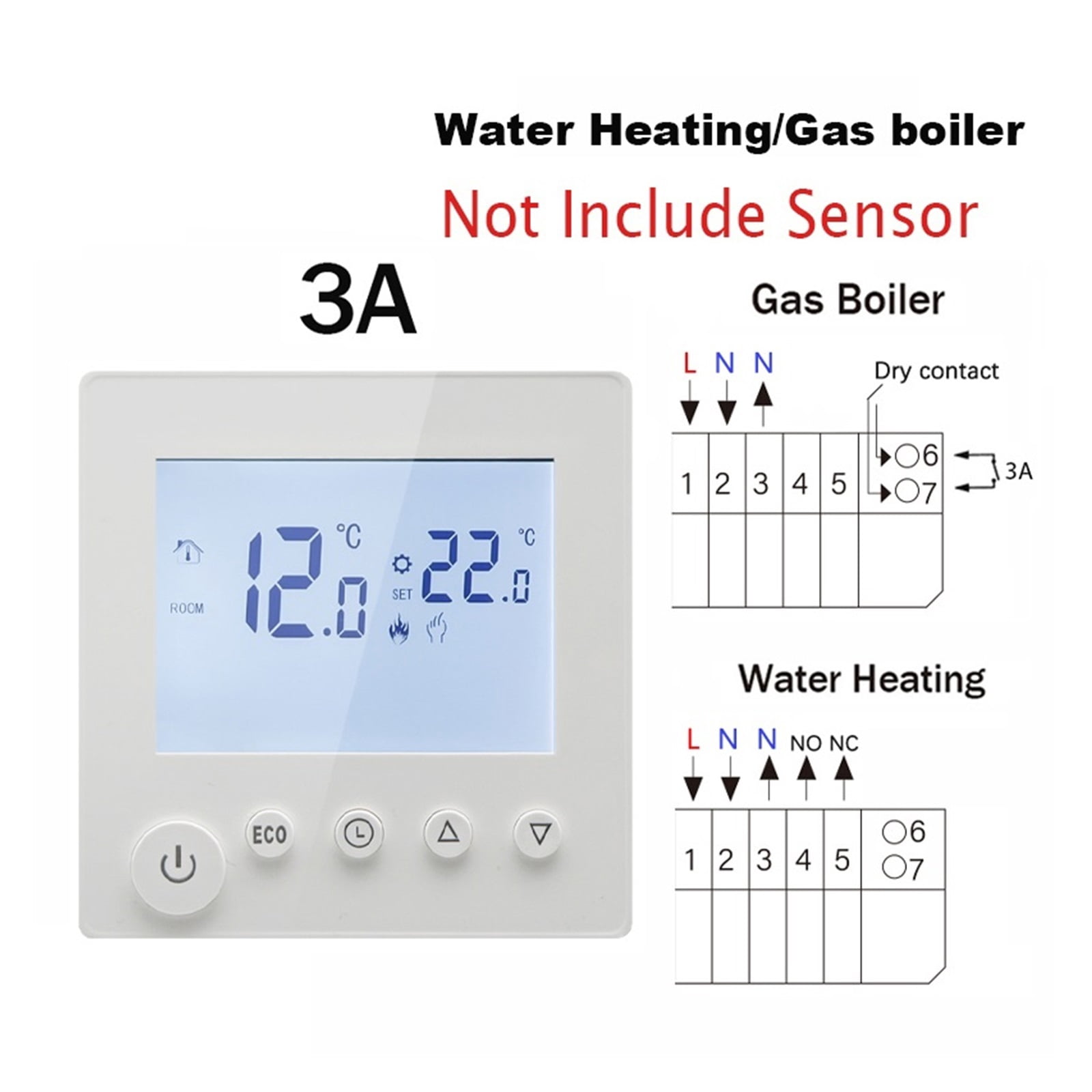 16A Water Electric Floor Heating TRV House Room Thermostat Temperature Controller Digital LCD Display Wall Mounted ,Easy Installation