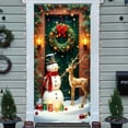 thumbnail image 6 of Uuiauoio Christmas Door Curtain Hanging Banner, Holiday Polyester Fabric Decoration for Indoor Outdoor Front Entryway, Winter Party Background with Patterns, Xmas Home Decor for Wall Fireplace Mantel, 6 of 6