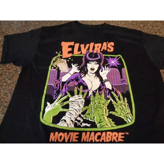 Reprint Rare VINTAGE Elvira shirt Mistress of The Dark Black Unisex T-shirt Men Women S-5XL