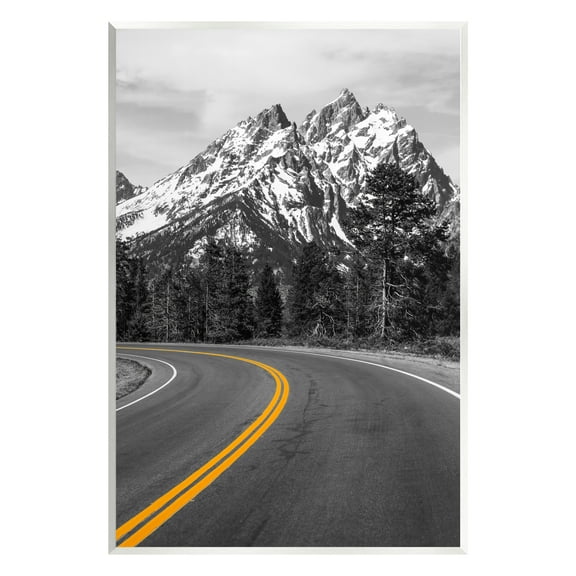 Stupell Industries Mountain Highway Road Landscape Painting Unframed Art Print Wall Art, 10 x 15