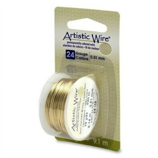 The Beadsmith Wire Elements 28-Gauge Lacquered Tarnish-Resistant Copper  Wire for Jewelry Making, 40 Yard, 36.58 Meter Spool (Antique Brass Color)…