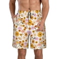 thumbnail image 1 of Balery Boho Flowers Traje de Baño Estilo Hawaiano para Hombre, Shorts de Secado Rápido con Bolsillos-X-Large, 1 of 6