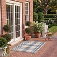 thumbnail image 3 of Safavieh Courtyard Benjamin Plaid Indoor/Outdoor Area Rug, Beige/Blue, 2'3" x 4', 3 of 15