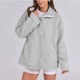 thumbnail image 7 of Fanxing Women's Warm Faux-Fur Coat Winter Sherpa Jacket Coat Oversized Solid Long Sleeve Outerwear Christmas Gift, 7 of 7