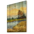 thumbnail image 2 of Designart 'The Awakening of Nature Over Meadows' Lake House Print on Natural Pine Wood, 2 of 5