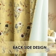 thumbnail image 5 of NICETOWN Floral Curtains for Bedroom, Blackout Thermal Insulated Privacy Protection Curtains Grommet Room Darkening Drapes for Living Room, Light Yellow, 52"x84"， 2 Panels, 5 of 9