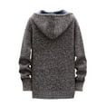 thumbnail image 4 of JUUYY Men's Cardigan Sweaters Cable Knit Cardigan Sweater with Hood Loose Fit Long Sleeve Solid Color Casual Cardigans Sweaters Coffee XXL, 4 of 4