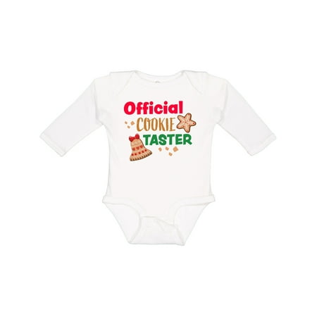 

Inktastic Christmas Official Cookie Taster with Bell and Star Cookie Gift Baby Boy or Baby Girl Long Sleeve Bodysuit