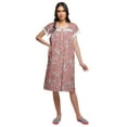 thumbnail image 1 of Moomaya Chemise de Nuit à Manches Courtes en Coton pour Femmes, Longueur Genou, Imprimée, 1 of 4