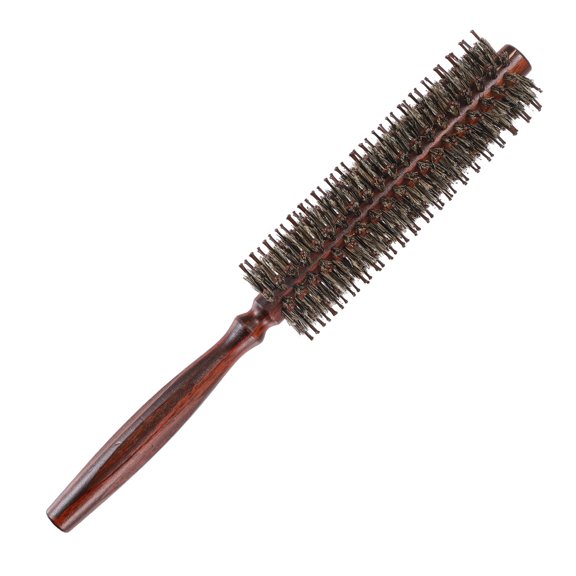 Unique Bargains Nylon Bristle Round Curling Hair Ruled Comb Wood Handle Brown S 12 Row