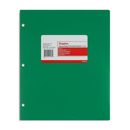 UPC: 0718103296052 | Staples 3-Hole Punched 2-Pocket Portfolios Green 52806
