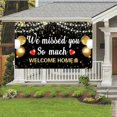 thumbnail image 2 of Welcome Home Backdrop Banner Decorations with 70.8"X43.3"，We Missed You So Much Backdrop Photo Booth Props for Graduation Retirement Military Army Homecoming Decorations (Black), 2 of 5
