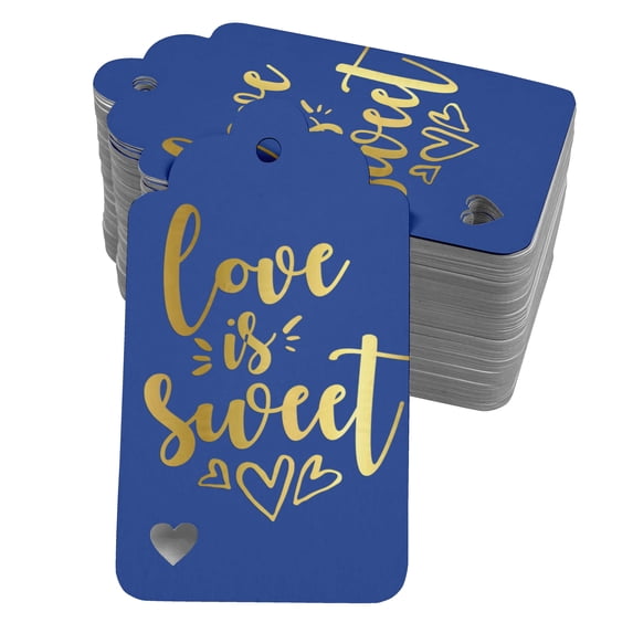 Inkdotpot Pack Of 100 Real Gold Foil Paper Tags Love Is Sweet Wedding Favor Hang Tags