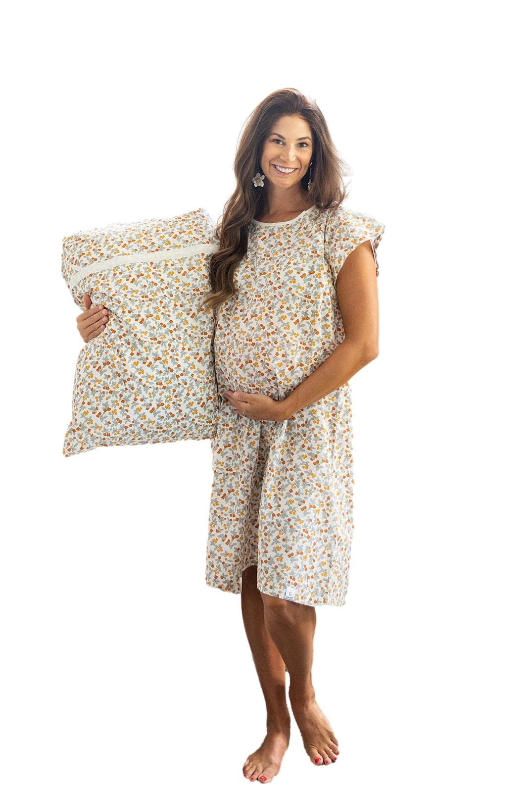 Gownies Labor and Delivery Hospital Gown and Matching Pillowcase